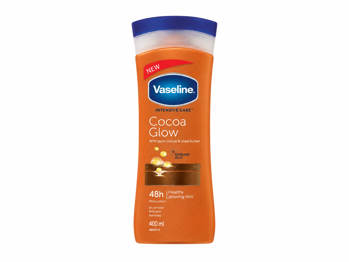 لوسیون بدن وازلین شکلاتی مدل Cocoa Glow حجم 400 میل (آبرسان و نرم‌کننده پوست)